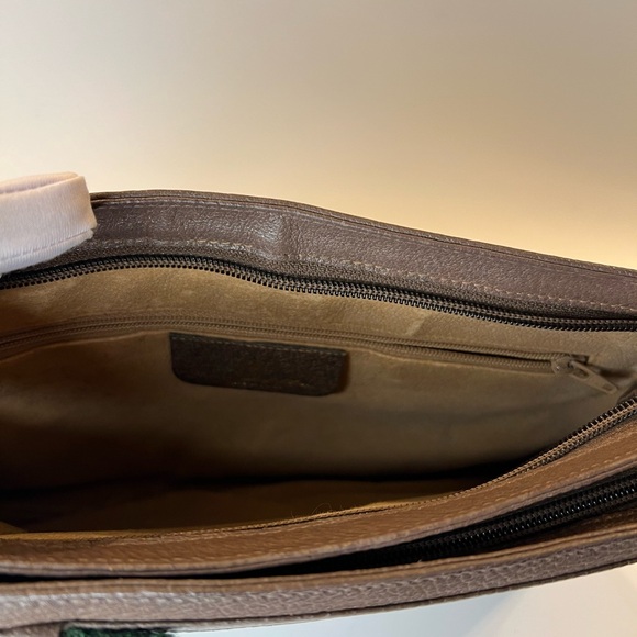AUTHENTIC GUCCI VINTAGE CROSSBODY SHERRY LINE BROWN PVC - Picture 7 of 10